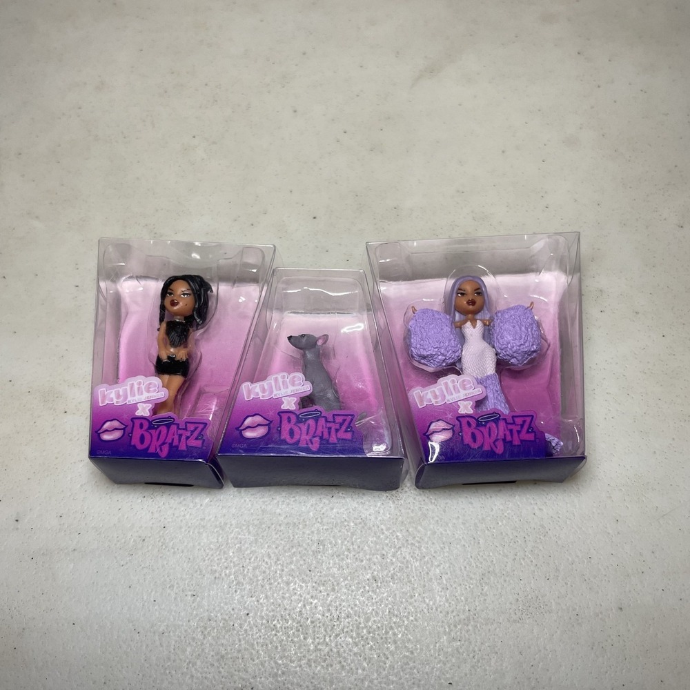 MGA Bratz x Kylie Jenner Mini Mini Dolls 3pc Lot 2 Dolls 1 Dog New